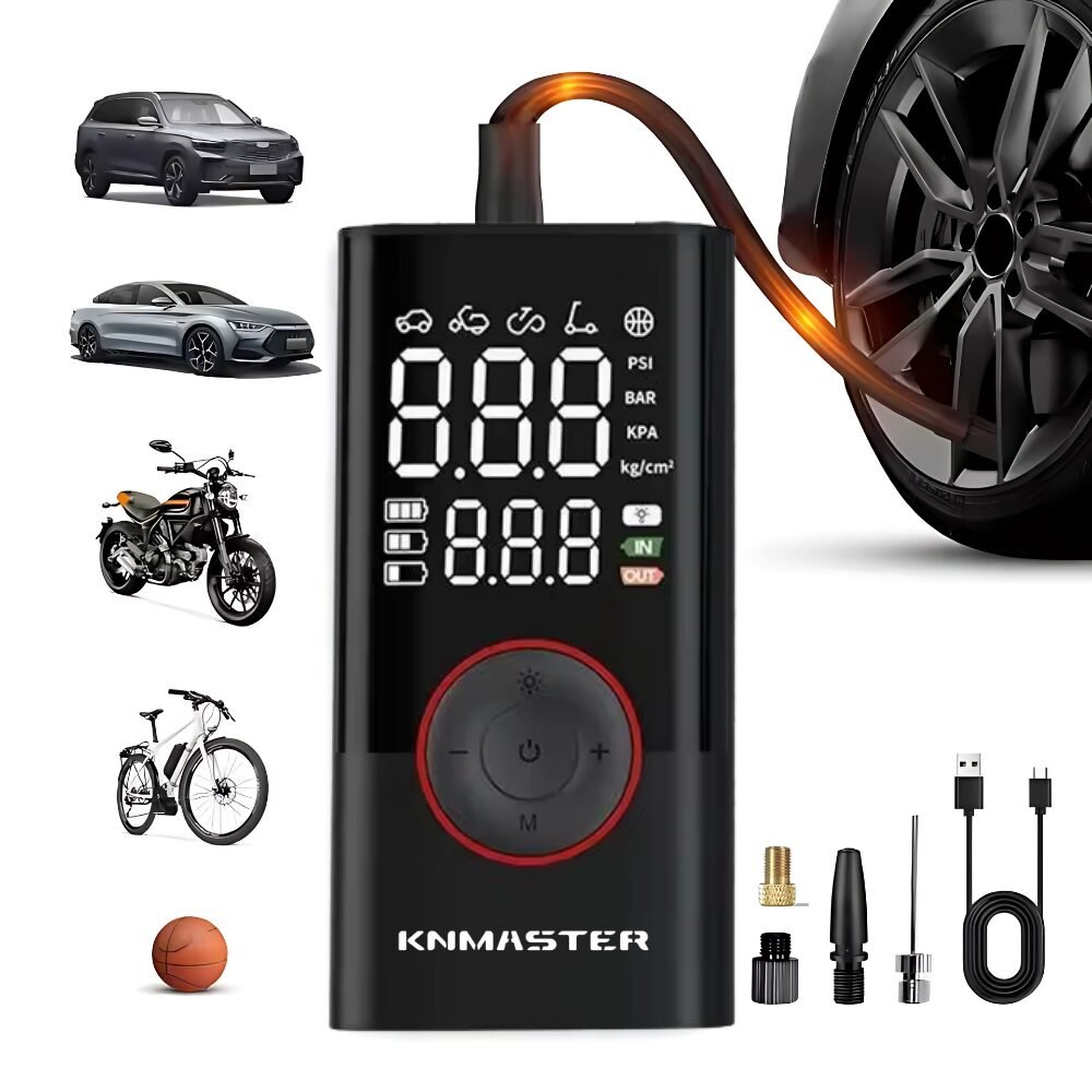 Knmaster LP200 – 150 PSI Dijital Göstergeli Şarjlı Hava Pompası - Görsel 7