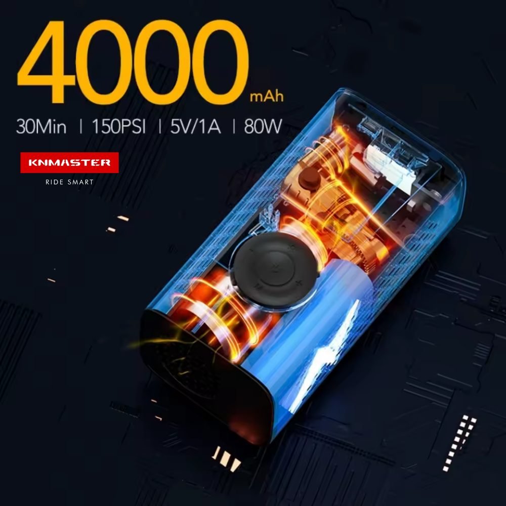 Knmaster LP200 – 150 PSI Dijital Göstergeli Şarjlı Hava Pompası - Görsel 2