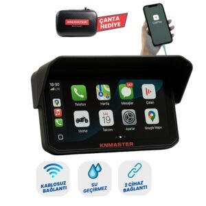 KNMASTER MOTOPLAY 1000 – 6.25” Kablosuz CarPlay & Android Auto Destekli Motosiklet Multimedya Ekranı