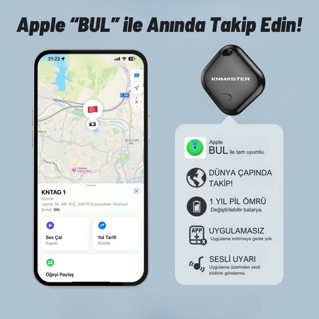 KNMASTER KNTAG 1 – 4’lü Paket Akıllı Takip Cihazı - Görsel 2