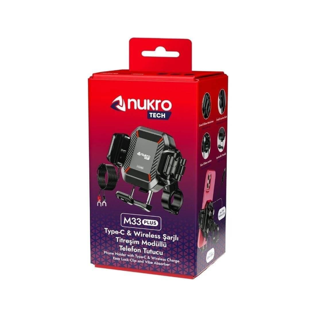 M33 PLUS Titreşim Modüllü Telefon Tutucu (Kablosuz ve TYPE-C Şarjlı ) - Görsel 4