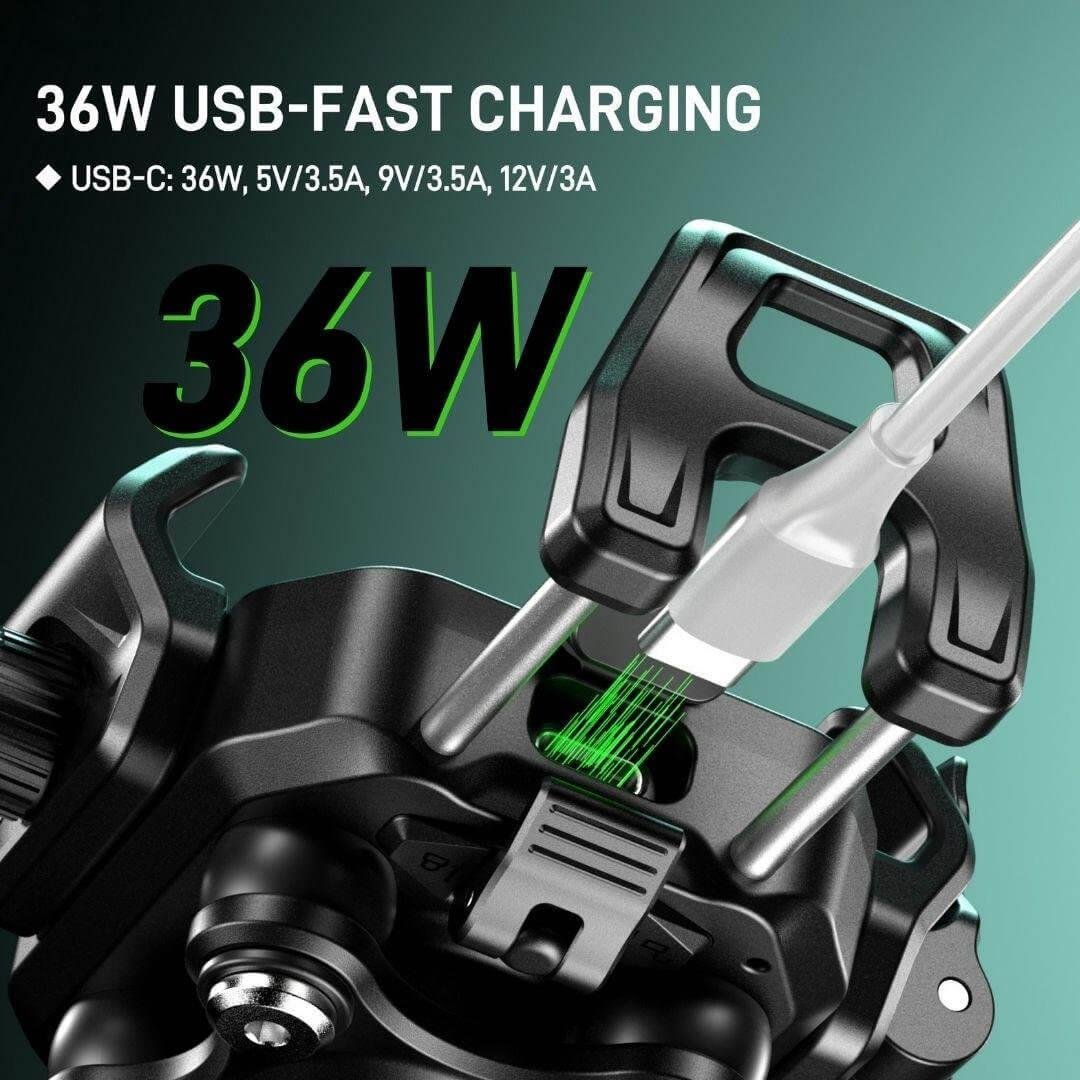 M33 PLUS Titreşim Modüllü Telefon Tutucu (Kablosuz ve TYPE-C Şarjlı ) - Görsel 5