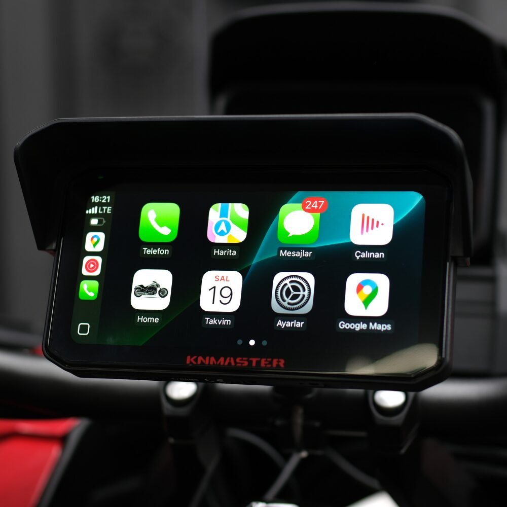 KNMASTER MOTOPLAY 2000 – 6.25” 2K Çift Kameralı Kablosuz CarPlay & Android Auto Destekli Motosiklet Multimedya Ekranı - Görsel 2