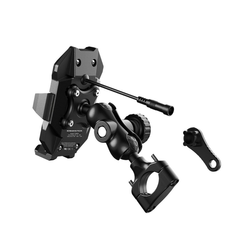 KNMASTER TT-880 WU Kablosuz Şarjlı Titreşim Önleyicili Motosiklet Telefon Tutucu - Görsel 2